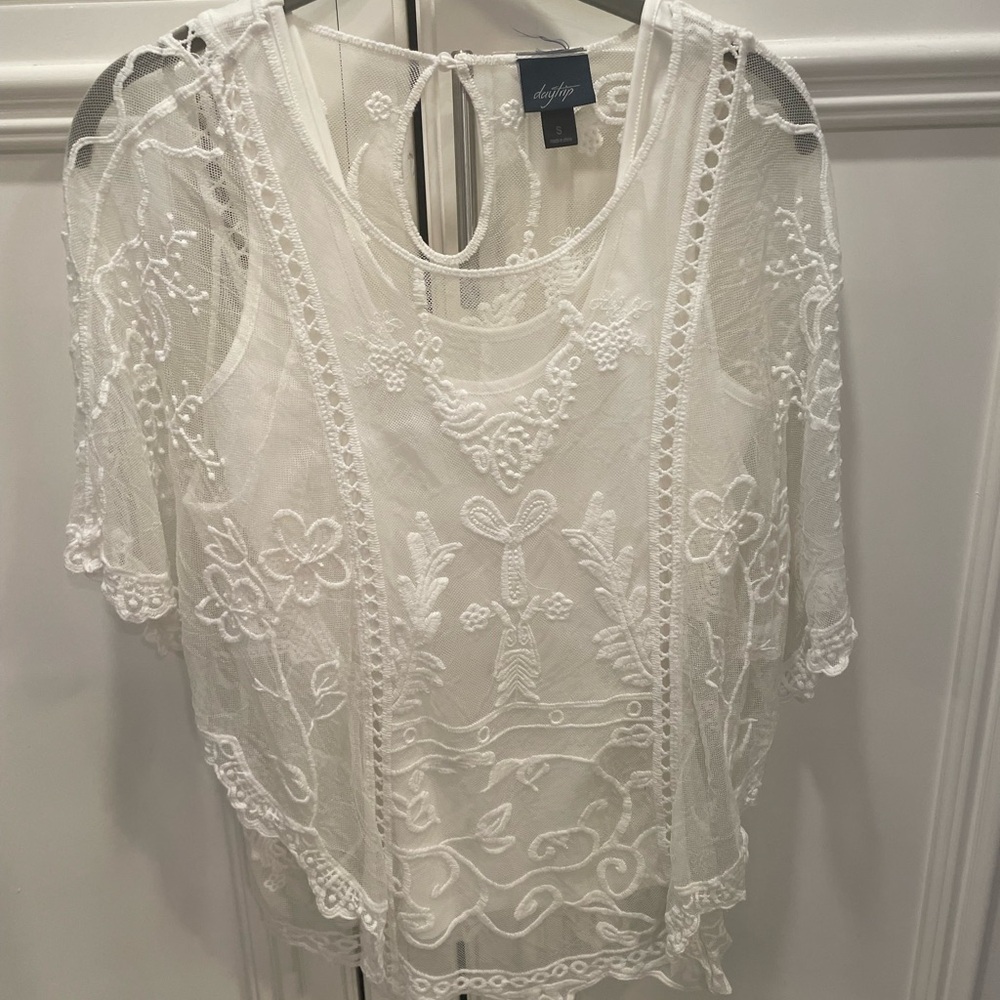 Daytrip White Lace Women Top